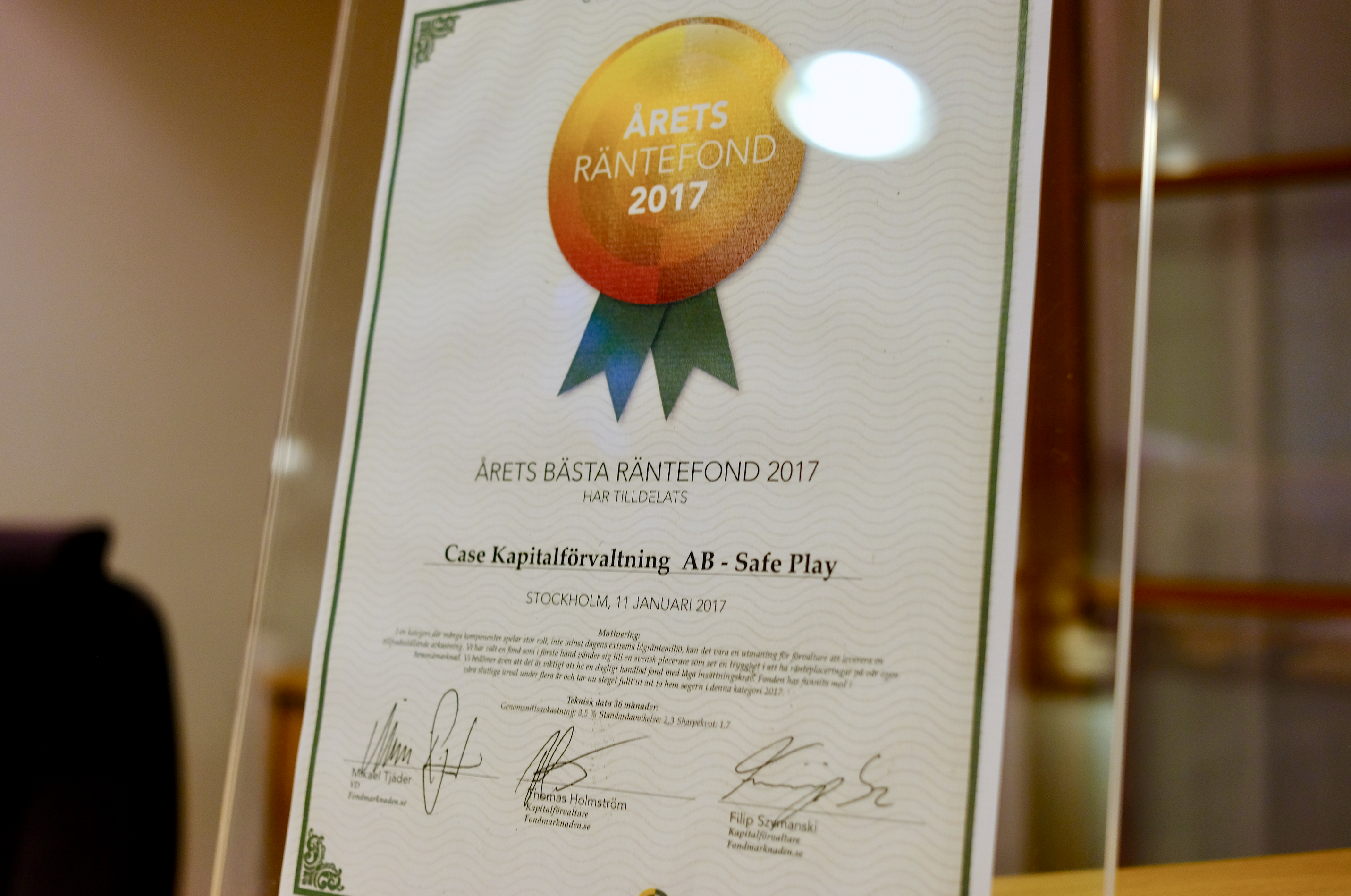 Tom kommenterar Safe Plays utmärkelse!